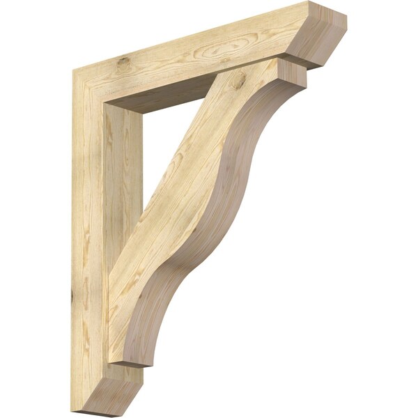 Ekena Millwork Funston Slat Rough Sawn Bracket w/ Offset Brace, Douglas Fir, 8"W x 42"D x 48"H BKT0806X42X48FST06RDF - main